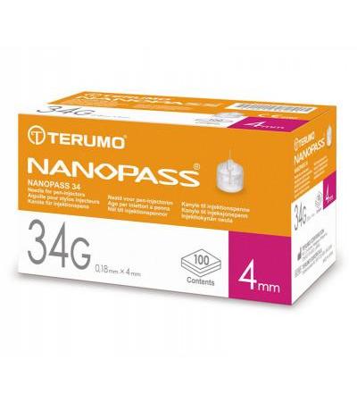 Nanopass Kanüle 34 G x 4 mm 100 Stück
