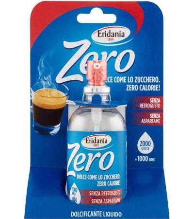 Eridania - Eridania Zero Liquid Sweetener 100 ml, Convenient Spray Format for Use at Home, 1000 Doses, 2 Drops Equivalent to 1 Dose, Larger Format and Quick to Use