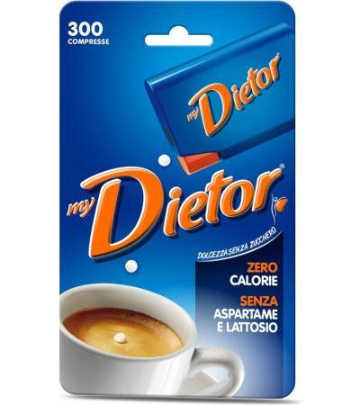 Dietor - MyDietor Natural Sweetener 0 kcal, Gluten Free, Aspartame Free - Blister Pack of 300 Tablets