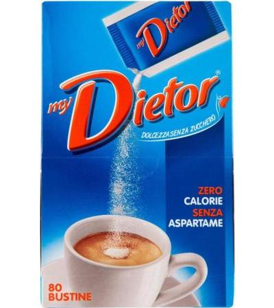 Dietor - MyDietor Natural Sweetener 0 kcal, Gluten Free, Aspartame Free - Box of 80 Sachets