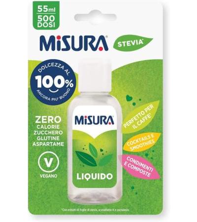 Measure Stevia Zero Calorie Liquid Sweetener, Gluten Free, Vegan Sweetener, Portable Open and Close Pack, 55 ml